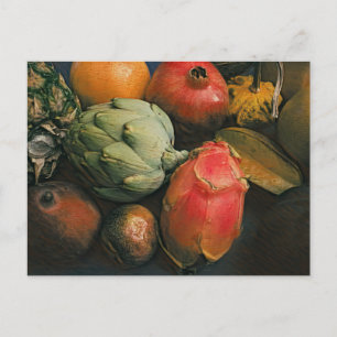 Oil Fruit Painting Postcard