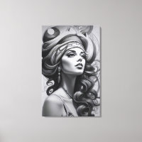 oil illustration of woman