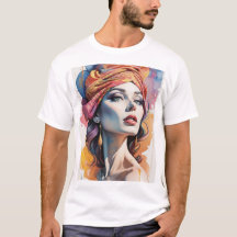 oil illustration of young woman