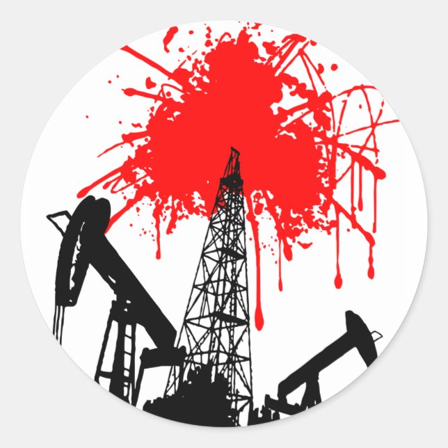 Oil of blood classic round sticker (Front)