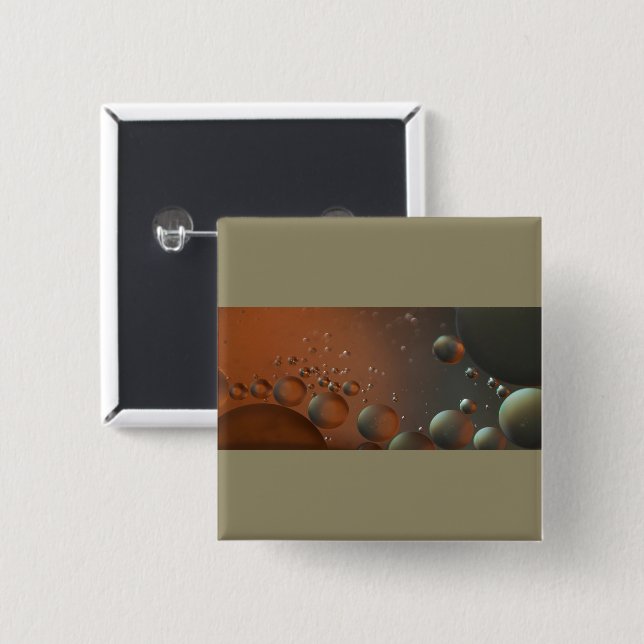 Oil on water 15 cm square badge (Front & Back)