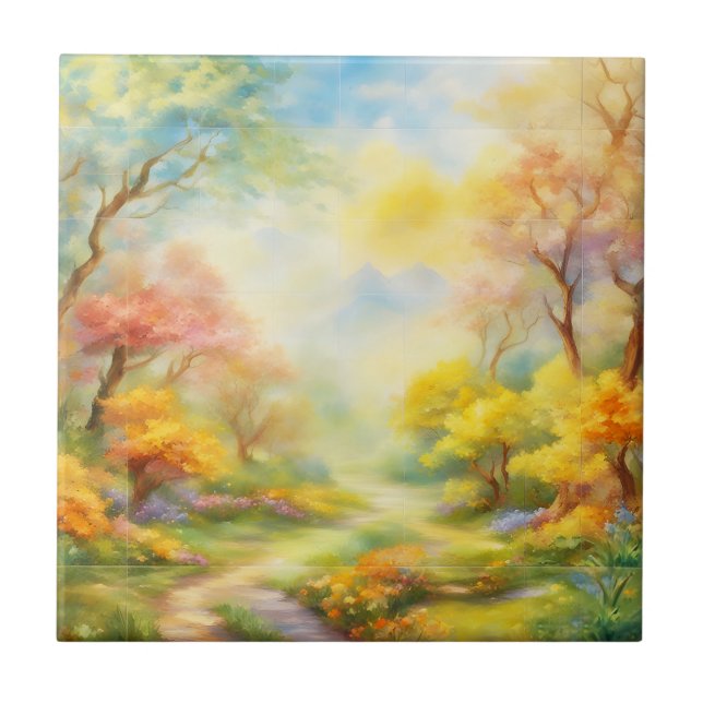 oil paint a spring landscape  2 tile (Front)