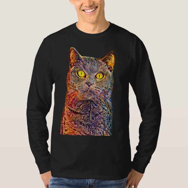 Oil Paint Filter Cat T-Shirt (Front)