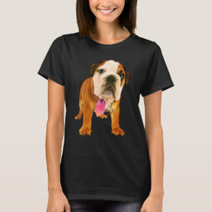 Oil Paint Filter Cute Bull Dog Puppy T-Shirt