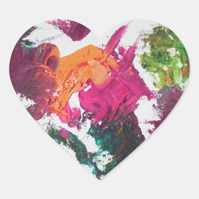 Oil Paint Palette in Mulberry Heart Sticker (Front)