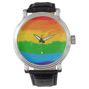Oil paint Rainbow Colors Gay Lesbian LGBT Watch