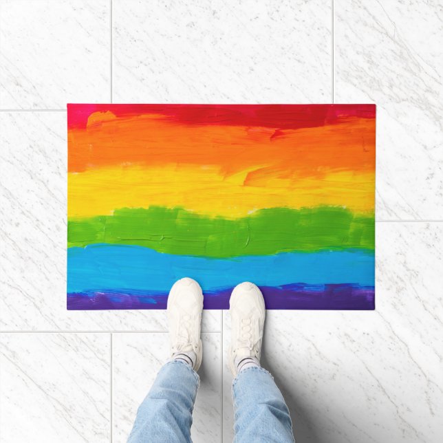 Oil Paint Rainbow LGBT Doormat – Bold Pride  (Indoor)
