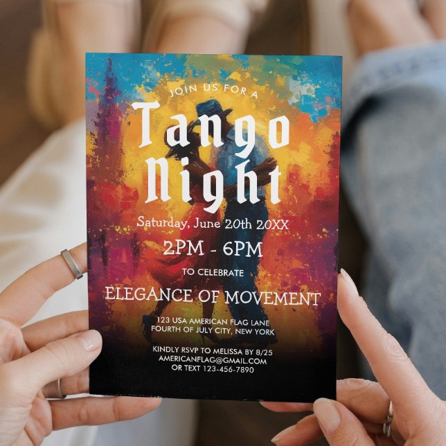 Oil Paint Tango party And Tango Dancers Invitation (Creator Uploaded)