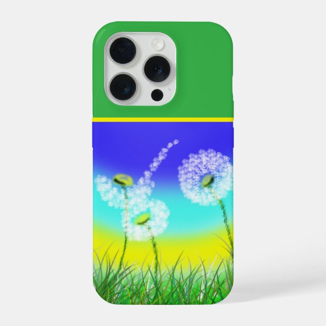 Oil Painted Dandelion Weed Clock, iPhone Case (Back)