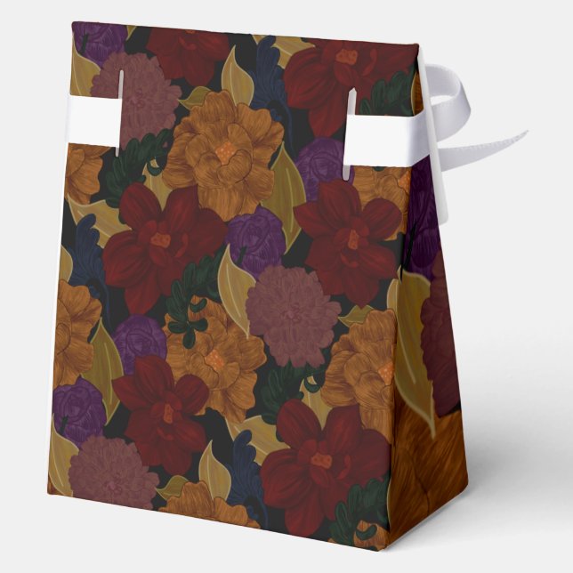 Oil Painted Flowers Favour Box (Back)