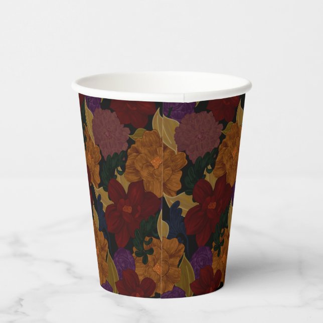 Oil Painted Flowers Paper Cups (Right)