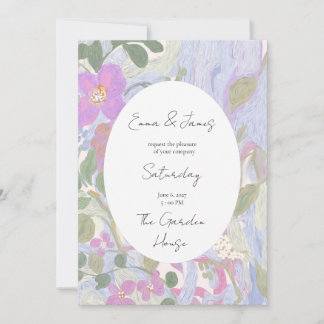 Oil Painted Pastel Pink Floral Invitation