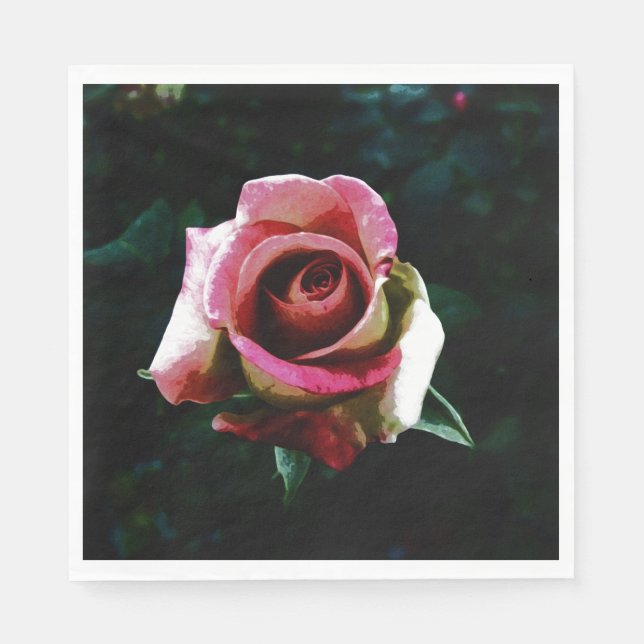 Oil painted red rose napkin (Front)