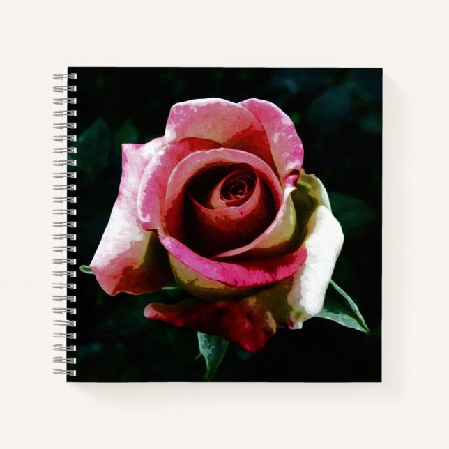 Oil painted red rose notebook (Front)