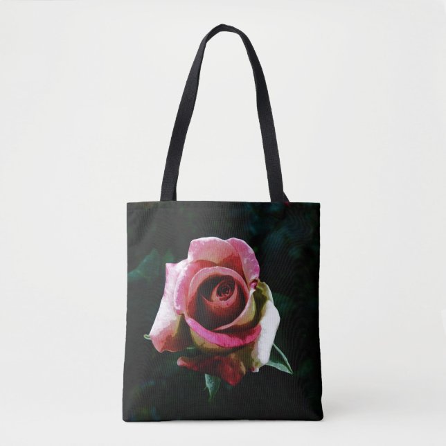 Oil painted red rose tote bag (Front)