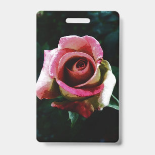 Oil Painted Rose ID Badge