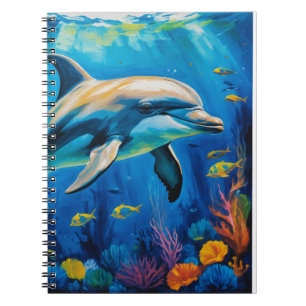 Oil Painting Dolphin Notebook