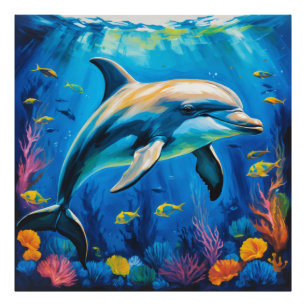 Oil Painting Dolphin Photo Print