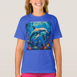 Oil Painting Dolphin T-Shirt