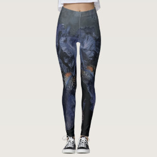 Oil Painting Iris Botanical Leggings