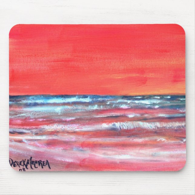 oil painting mouse pad modern abstract sun (Front)