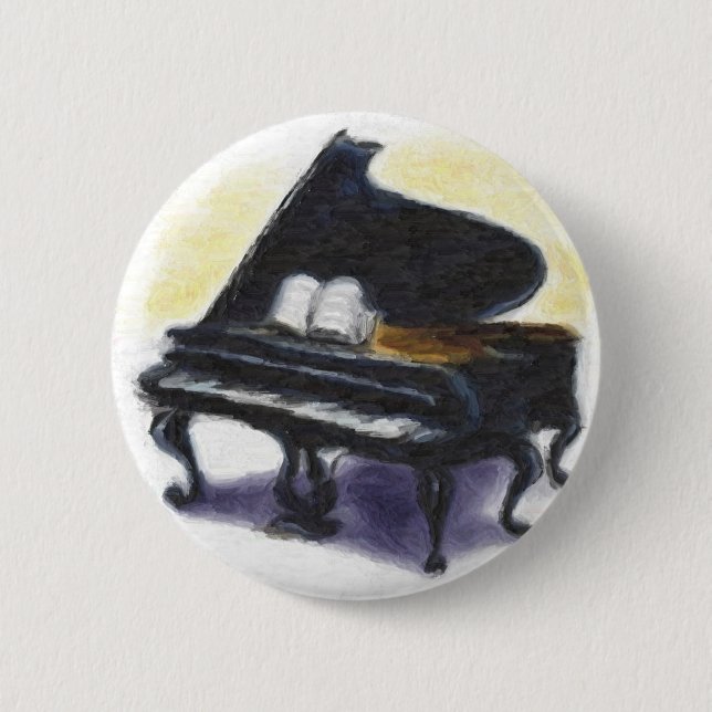 Oil Painting : My Piano 6 Cm Round Badge (Front)