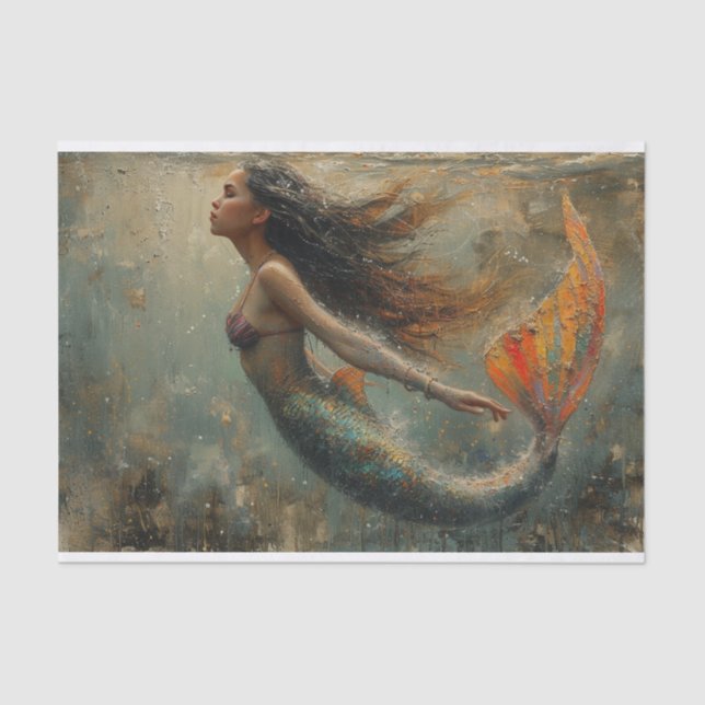 Oil Painting of a Mermaid Tissue Paper (Front)