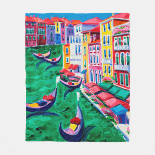 oil painting of beautiful Venice, Italy on canvas Fleece Blanket