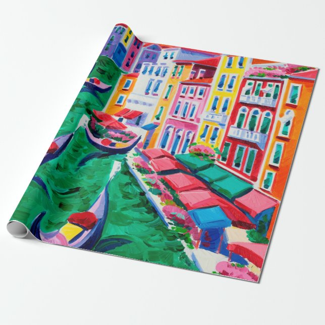  oil painting of beautiful Venice, Italy on canvas Wrapping Paper (Unrolled)