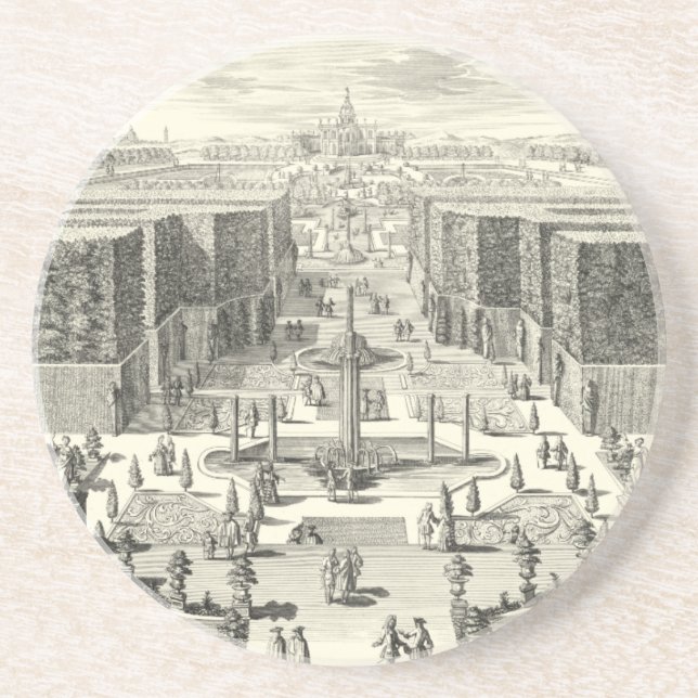 Oil Painting of Fountains at Garden of Versailles Coaster (Front)