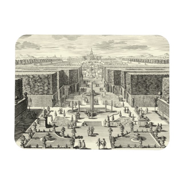 Oil Painting of Fountains at Garden of Versailles Magnet (Horizontal)
