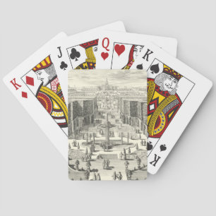 Oil Painting of Fountains at Garden of Versailles Playing Cards