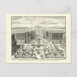 Oil Painting of Fountains at Garden of Versailles Postcard