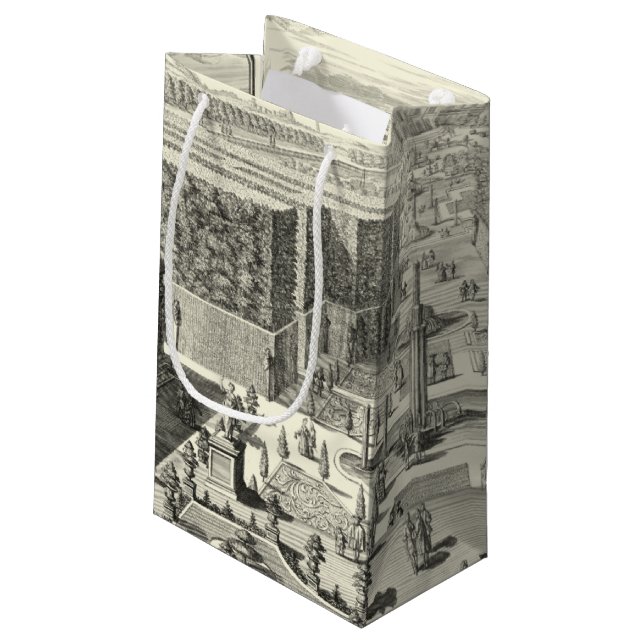 Oil Painting of Fountains at Garden of Versailles Small Gift Bag (Back Angled)