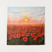  oil painting of Opium poppy( Papaver somniferum) 