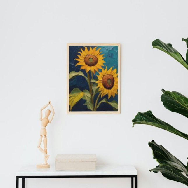 oil painting of sunflowers in the style of Vincent Poster (Creator Uploaded)