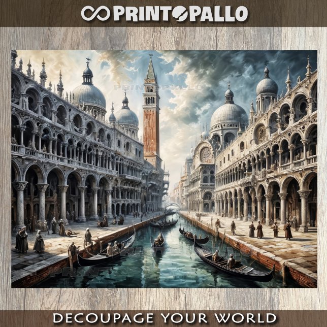 Oil painting of Venice Grand Canal with San Marco Tissue Paper (Creator Uploaded)