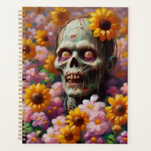 Oil Painting of Zombie in Flower Field Halloween Planner