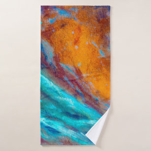Oil painting on canvas. Abstract art background. F Bath Towel