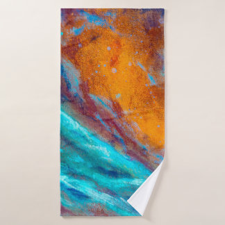 Oil painting on canvas. Abstract art background. F Bath Towel