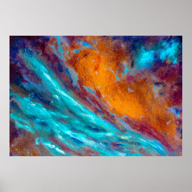 Oil painting on canvas. Abstract art background. F Poster (Front)