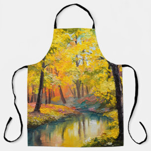 oil painting on canvas - autumn forestpaint,oil,ar apron