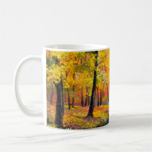 oil painting on canvas - autumn forestpaint,oil,ar coffee mug