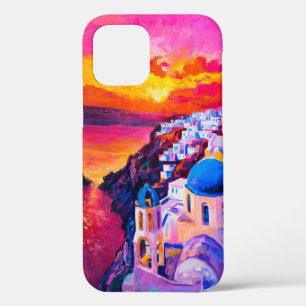 oil painting on canvas. Sunset over the island. M iPhone 12 Case
