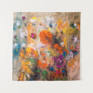 oil painting showing beautiful Autumn forest on c Tapestry