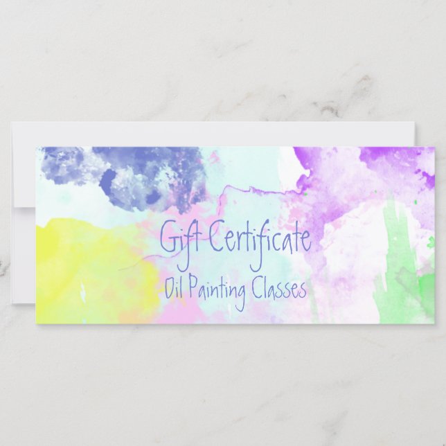 Oil Painting Splatters Gift Certificate (Front)