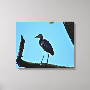 Oil Painting Style Great Blue Heron Canvas Print