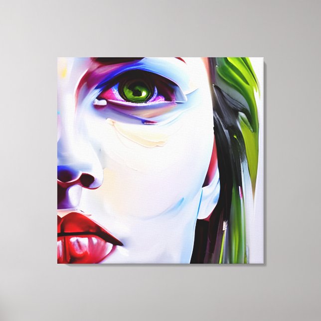 Oil Painting Style | Sad Woman  Canvas Print (Front)