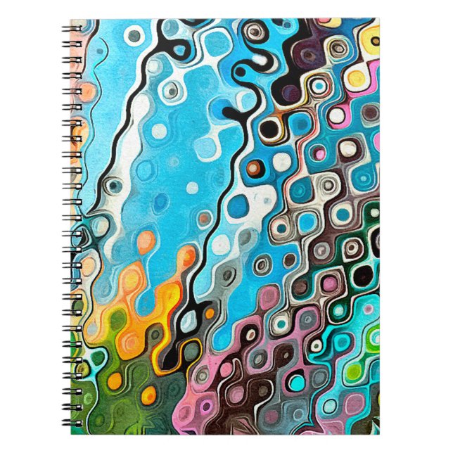 Oil pastel drawing. Abstract color background. Fin Notebook (Front)