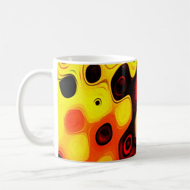 Oil pastel drawing. Abstract colour background. Fi Coffee Mug (Left)